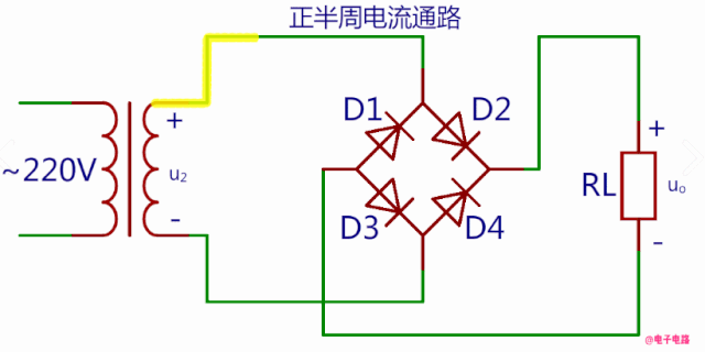 桥式整流电路工作原理解析(图解)-第3张图片